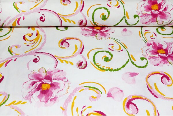Tovaglia rotonda Fiori su bianco
