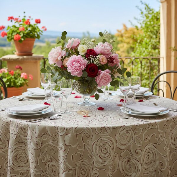 Tovaglia rotonda Peonie rosse