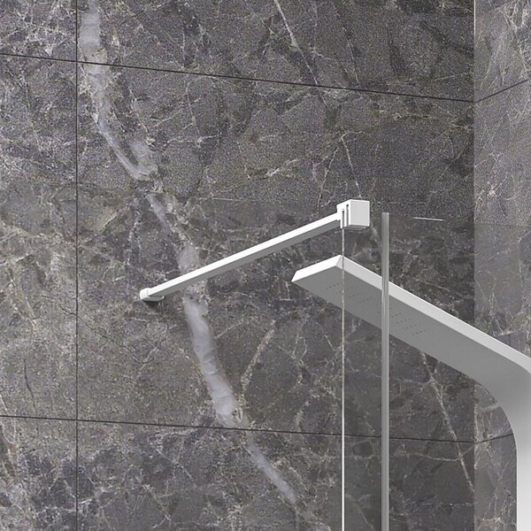 Kamalu doccia walk in con anta scorrevole 130 cm profilo bianco | knm4000w-b