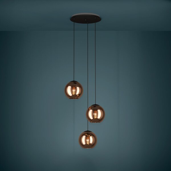 Lampada a sospensione Stars of Light, Cordoba, dimmerabile, Rame, Soggiorno, Vetro, Moderno