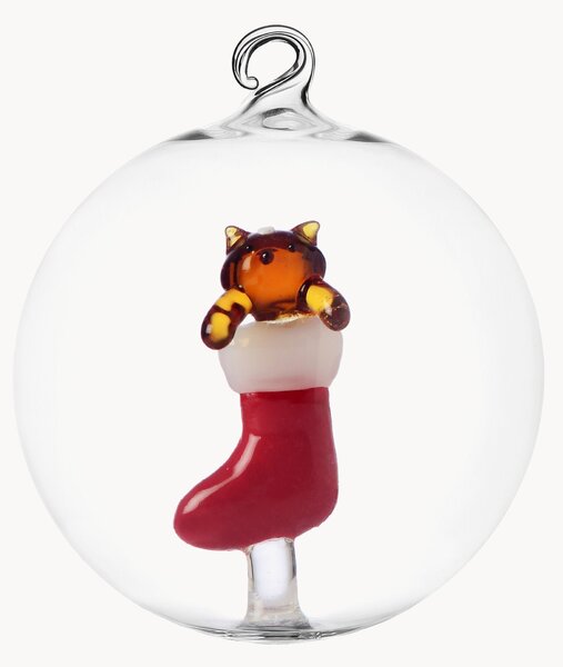 Pallina di Natale fatta a mano Tabby Cat