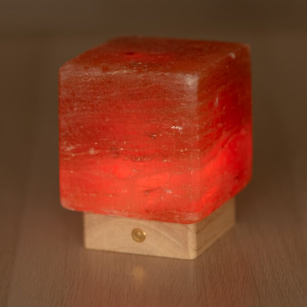 Lampada di Sale Himalayano a batteria Rosa naturale a forma di Cubo 2Kg