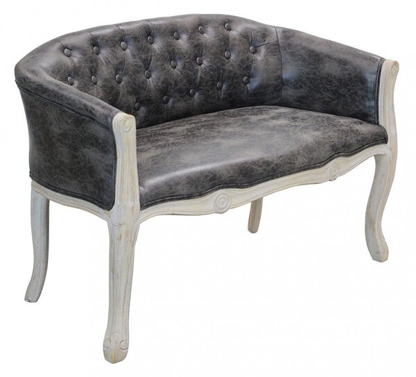 Divano Coleman 107x61x70 h cm in Similpelle Grigio scuro