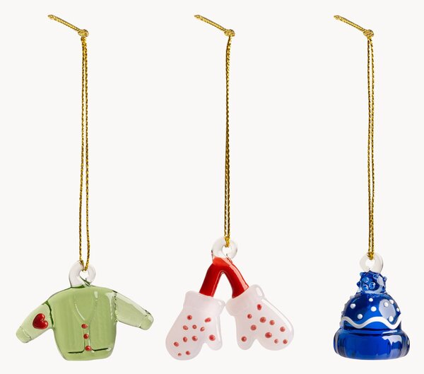 Set di 3 addobbi natalizi in vetro borosilicato Merry