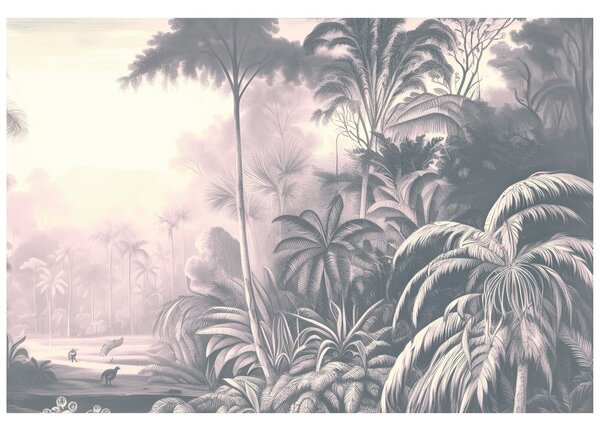 Carta da parati – Alberi tropicali con tocco vintage