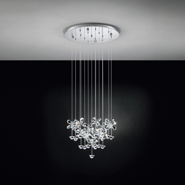 Lampada a sospensione Stars of Light, Pianopoli, dimmerabile, Metallizzato, Sala da pranzo, Acciaio inossidabile, Design