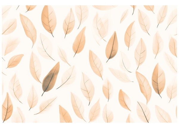 Carta da parati – Foglie delicate in tonalità Peach Fuzz