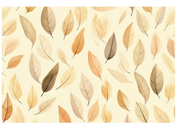 Carta da parati autoadesiva – Foglie beige delicate