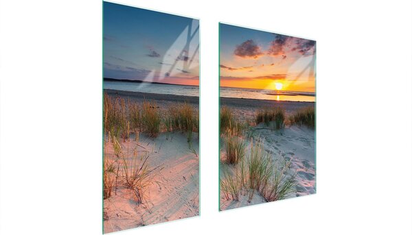 Piastre copri fornello 2 pezzi 75x52 Vetroceramica copri piano cottura vetro tagliere spiaggia sole