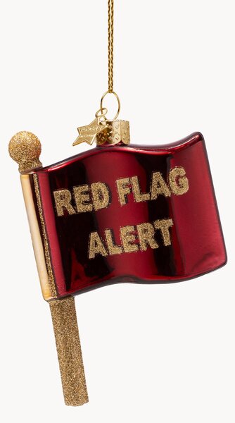 Addobbo di Natale in vetro soffiato Red Flag