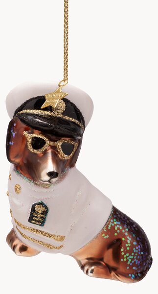 Addobbo di Natale in vetro soffiato Captain Dog