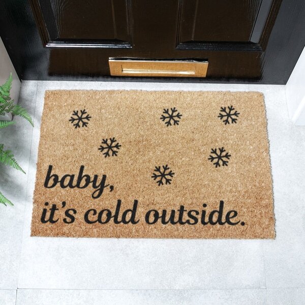 Zerbino in cocco con motivo natalizio 40x60 cm Baby It's Cold Outside - Artsy Doormats