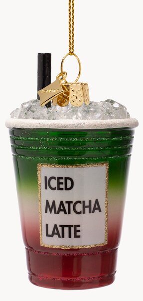 Addobbo di Natale in vetro soffiato Strawberry Iced Matcha