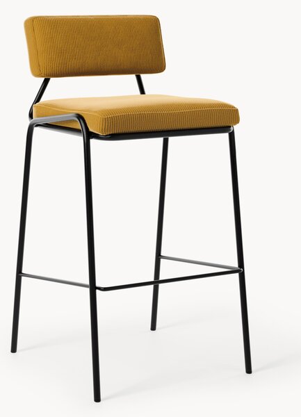 Sedia da bar imbottita in velluto a coste Mats