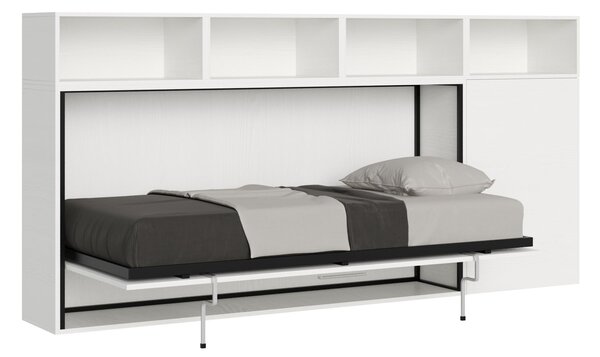 Letto Singolo a Scomparsa Composizione A Kando H129,7 Bianco Frassino