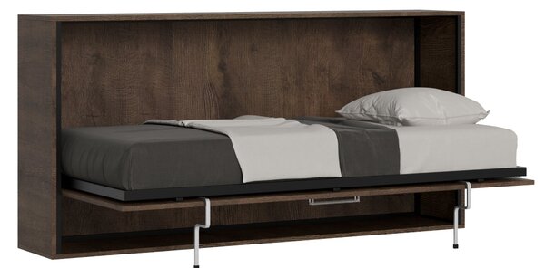 Letto Singolo a Scomparsa Salvaspazio Orizzontale Kando H97 cm Marrone