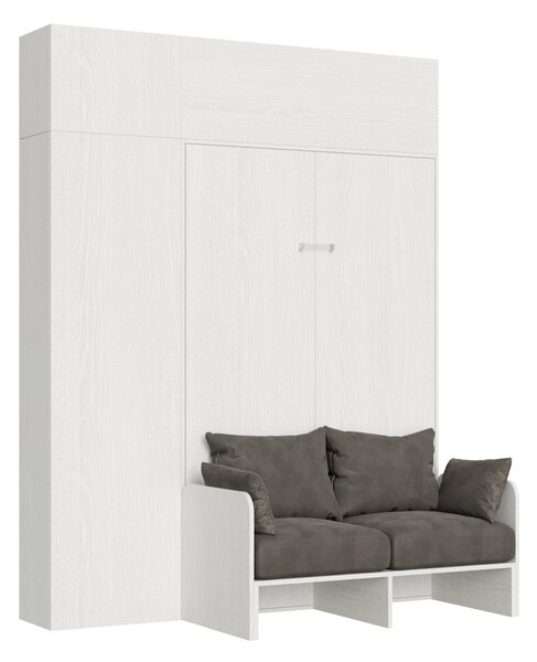 Letto 1 Piazza e Mezzo a Scomparsa Salvaspazio con Sofà Kentaro H250 cm Bianco