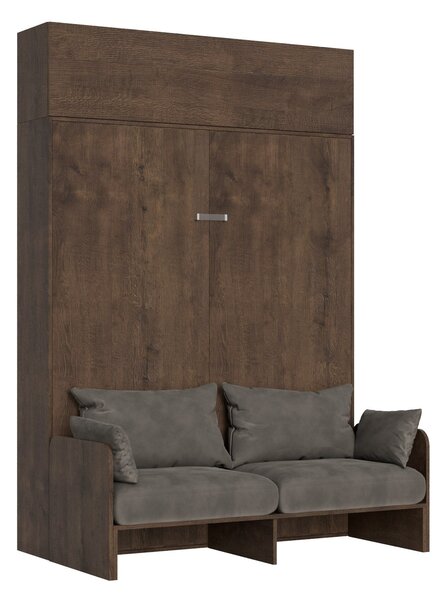 Letto Matrimoniale a Scomparsa Salvaspazio con Sofà Kentaro H250 cm Marrone