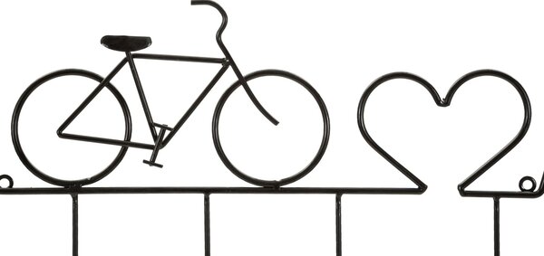 Appendiabiti da Muro Bicicletta Nero 59x3,2x26,5 cm in Metallo Nero