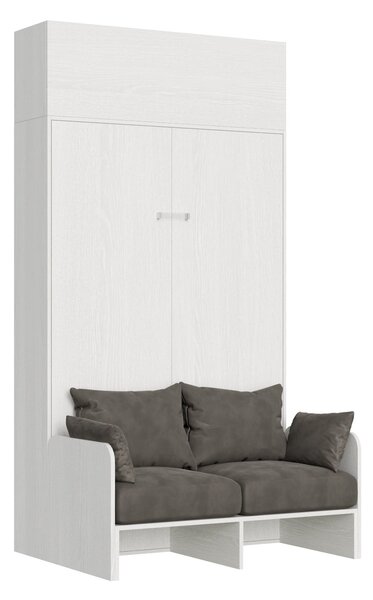 Letto 1 Piazza e Mezzo a Scomparsa Salvaspazio con Sofà Kentaro H250 cm Bianco