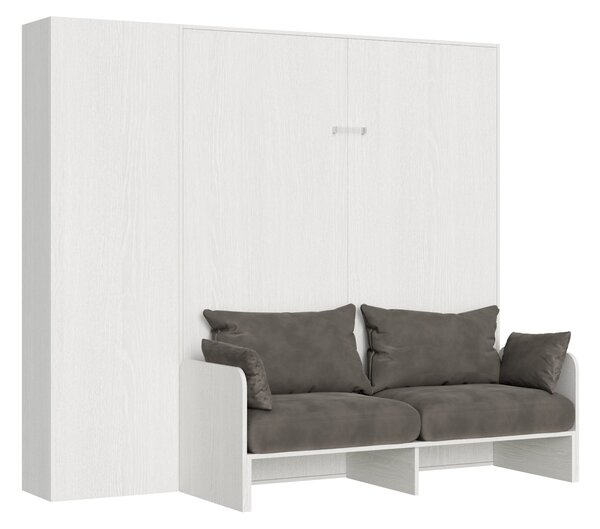 Letto Matrimoniale a Scomparsa Salvaspazio con Sofà Kentaro H210 cm Bianco