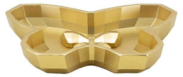 Svuotatasche Butterfly 20,5x17,5x3 cm in Resina Oro