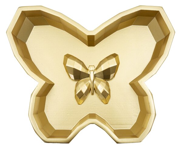 Svuotatasche Butterfly 20,5x17,5x3 cm in Resina Oro