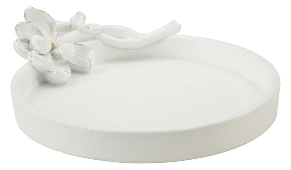 Svuotatasche Magnolia 24x21x6 cm in Resina Bianco