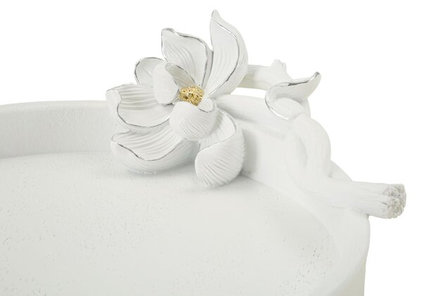 Svuotatasche Magnolia 24x21x6 cm in Resina Bianco