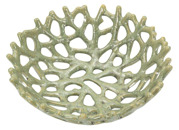 Svuotatasche Coral Ø35x13 cm in Ceramica Verde