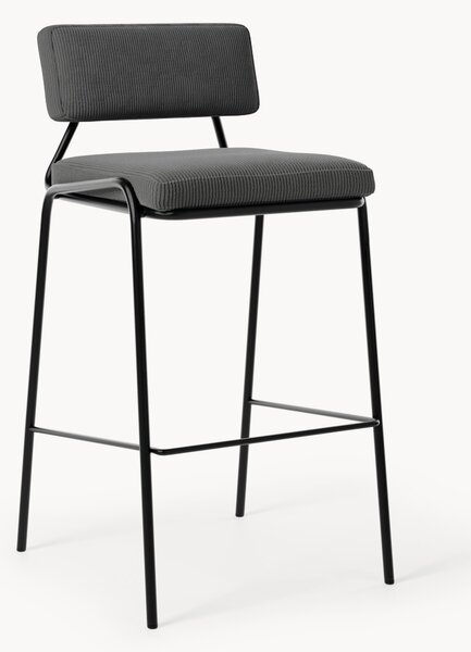Sedia da bar imbottita in velluto a coste Mats