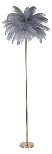 Lampada da Terra Palm Grigia Ø55x160 cm in Ferro e Plastica Oro e Grigio