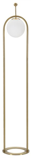 Lampada da Terra Glamy Arc Ø28x168 cm in Ferro e Vetro Oro e Bianco