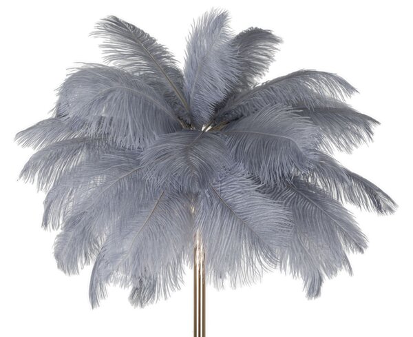 Lampada da Terra Palm Grigia Ø55x160 cm in Ferro e Plastica Oro e Grigio