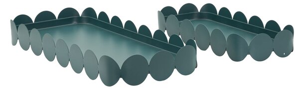 Svuotatasche Saturno Rett, Ottanio Coppia 40x16,5x4,5 cm in Metallo Verde acqua