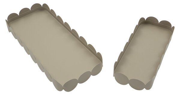 Svuotatasche Saturno Rett, Tortora Coppia 40x16,5x4,5 cm in Metallo Grigio tortora