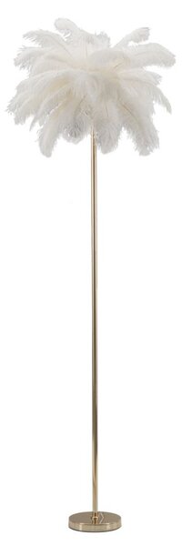 Lampada da Terra Palm Bianca Ø55x160 cm in Ferro e Plastica Oro e Bianco