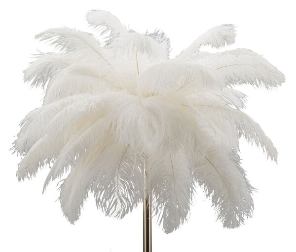 Lampada da Terra Palm Bianca Ø55x160 cm in Ferro e Plastica Oro e Bianco