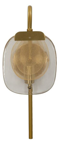 Lampada da Muro Softy 15x14x38 cm in Vetro e Ferro Oro e Naturale