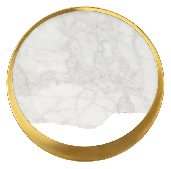 Lampada da Muro Marble 24x6x24 cm in Marmo e Ferro Oro e Marmo