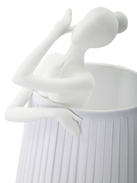 Lampada Ballet 29x25x62,5 cm in Resina e Ferro e Tessuto Bianco