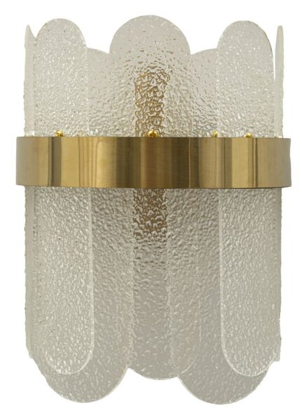 Lampada da Muro Gris 20x14x28 cm in Vetro e Ferro Oro e Bianco