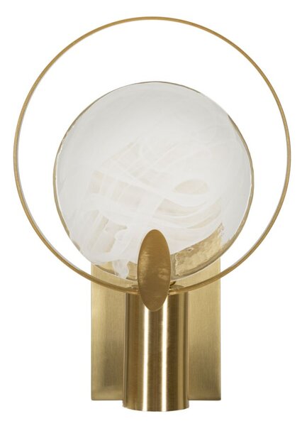 Lampada da Muro Oklan 20x10x29 cm in Vetro e Ferro Oro e Naturale