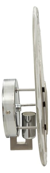 Lampada da Muro Ocean Silver 21x8x32 cm in Vetro e Ferro Argento e Bianco