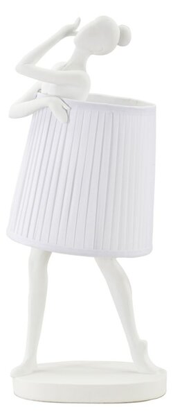 Lampada Ballet 29x25x62,5 cm in Resina e Ferro e Tessuto Bianco