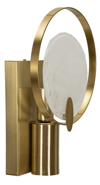Lampada da Muro Oklan 20x10x29 cm in Vetro e Ferro Oro e Naturale