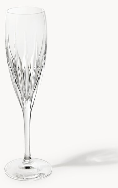 Set di 2 flute da champagne fatti a mano con scanalatura in rilievo Dionysos