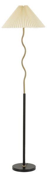 Lampada da Terra Closy Ø46x172 cm in Ferro e Plastica Nero e Oro