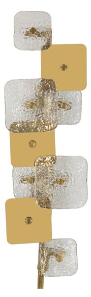 Lampada da Muro Glassy 24x13x76 cm in Vetro e Ferro Oro e Naturale