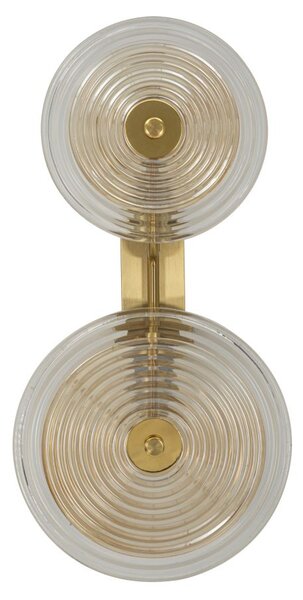 Lampada da Muro Venice 25x10x52 cm in Vetro e Ferro Oro e Naturale e Marrone